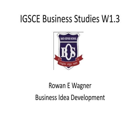 Igsce business studies w1.3
