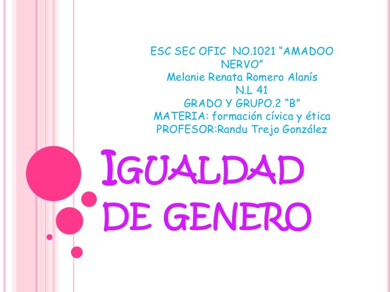 Igualdad de genero