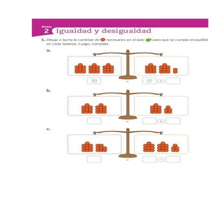 Igualdad y desigualdad 1° básico