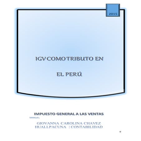 Igv como tributo en el peru