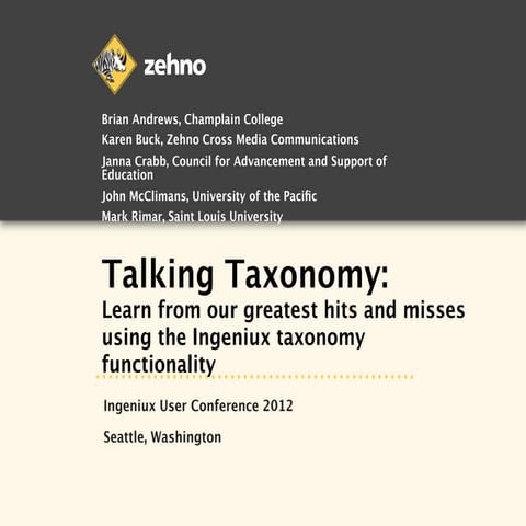 Talking Taxonomy: Panel Discussion