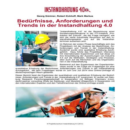 Bedürfnisse, Anforderungen und Trends in der Instandhaltung 4.0