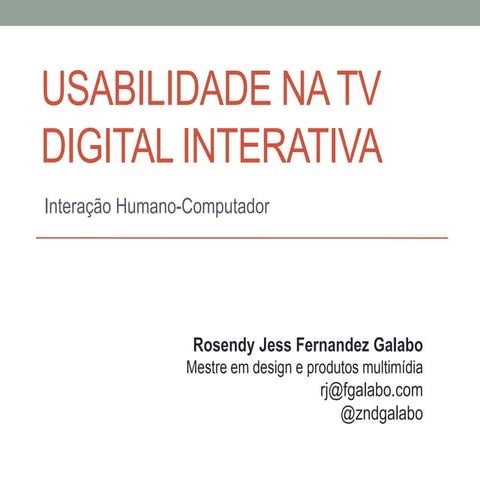 Usabilidade na TV digital interativa