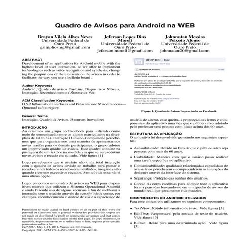 Quadro de Avisos - IHC