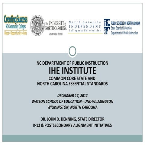 IHE Institute Core to College Presentation