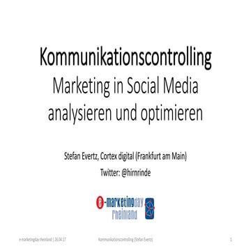 Kommunikationscontrolling - Marketing in Social Media analysieren