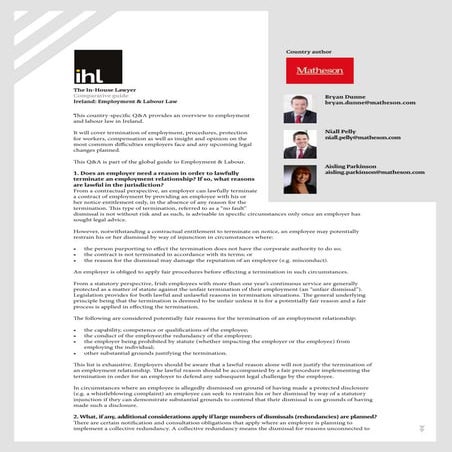 IHL Comparative Guide Employment Ireland July 2017