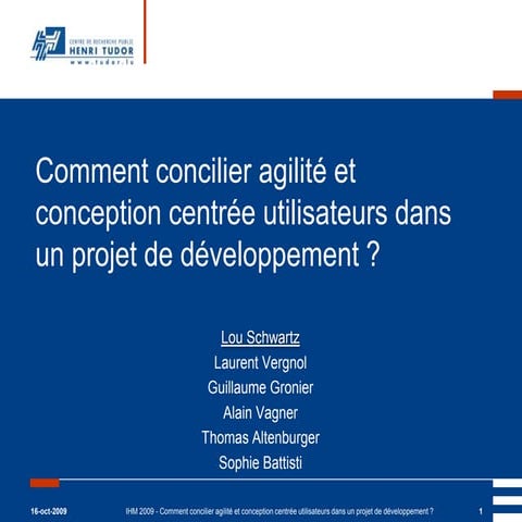 Comment concilier agilité et conception centrée utilisateurs dans un projet de développement ?