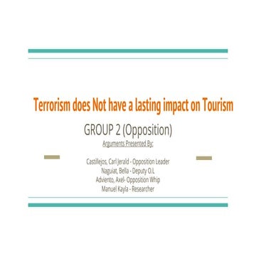 Terrorism does Not have a Lasting Impact in Tourism