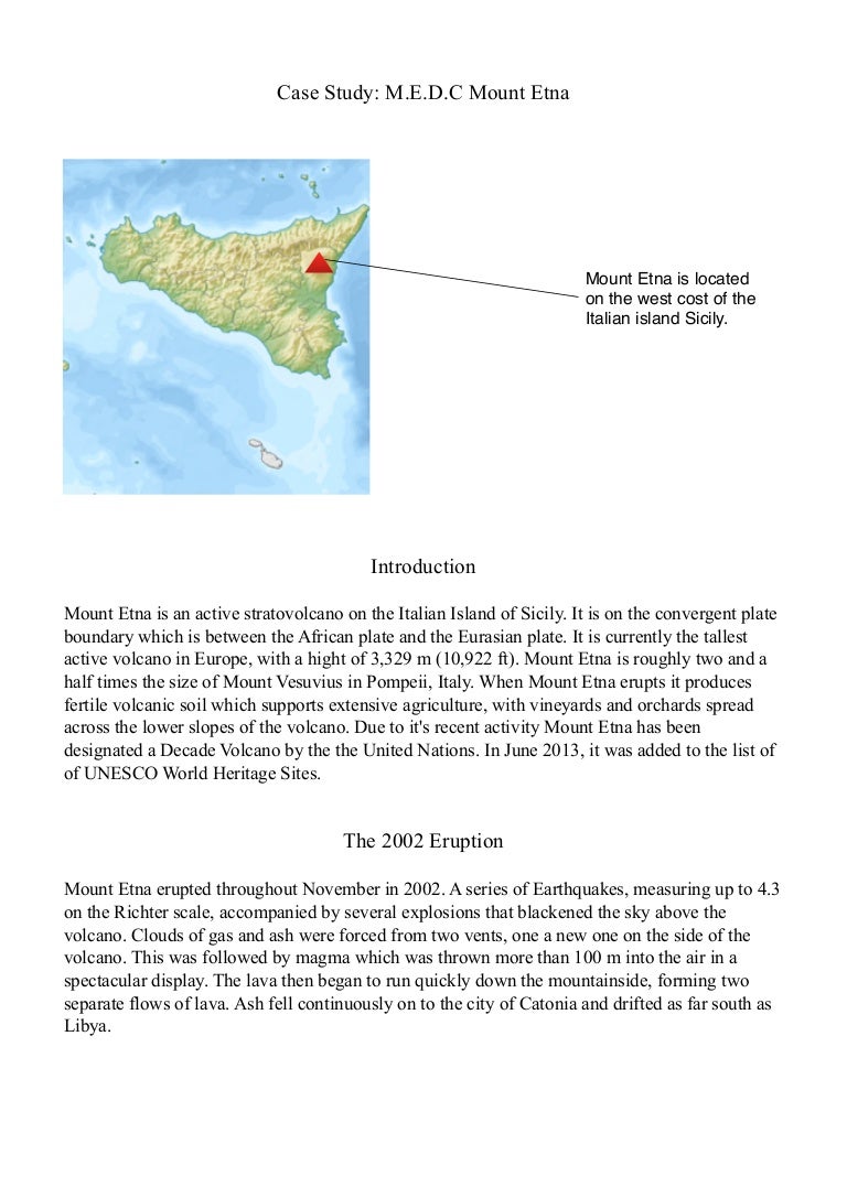 Mount Etna Case Study