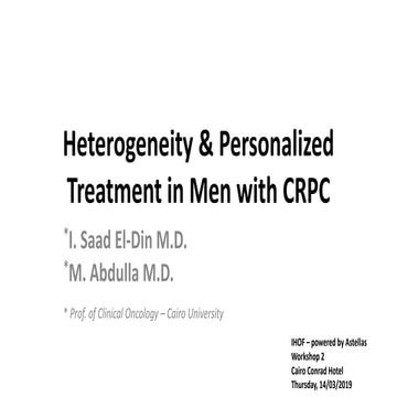 Ihof heterogenity &amp; personalized treatment crpc 2019