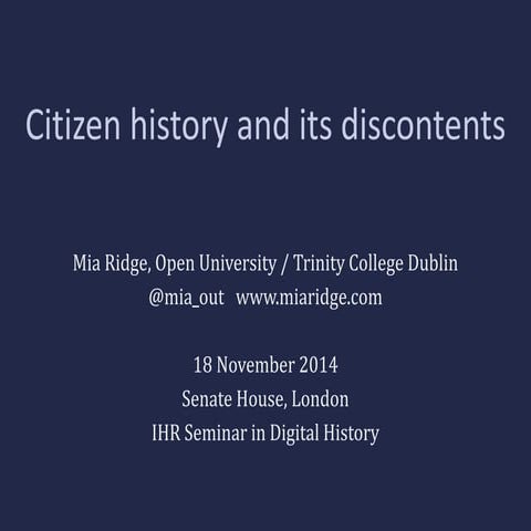 Citizen History and its Discontents