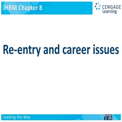 Re Entry and career issues