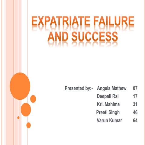 Success and Failure of Expatriates