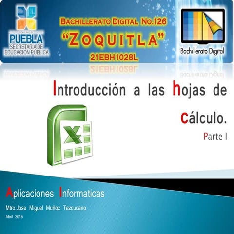 II. I introduccion a la hoja de calculo