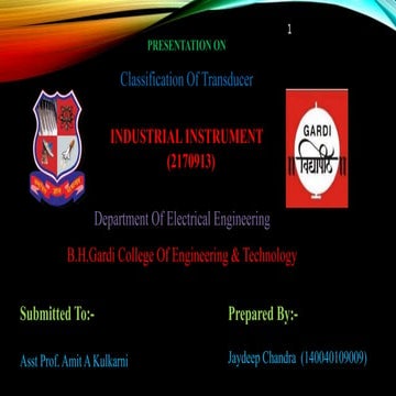 Classification of Transducer