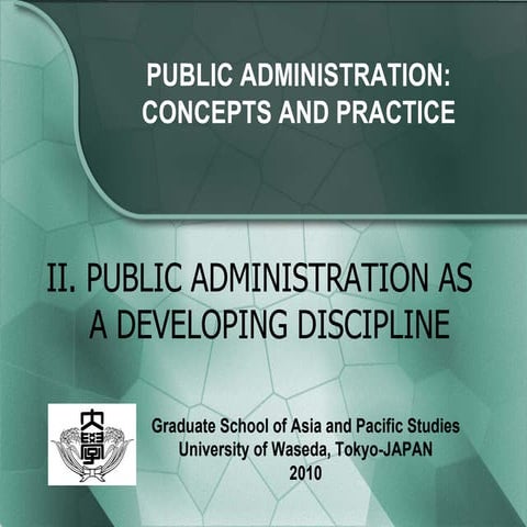 Public Administration As A Developing Discipline