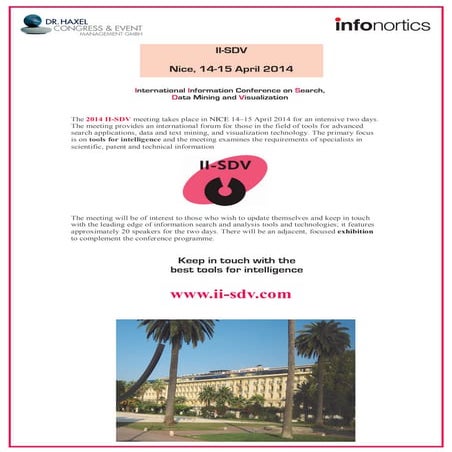 International Information Conference on search, Data Mining and Visualisation