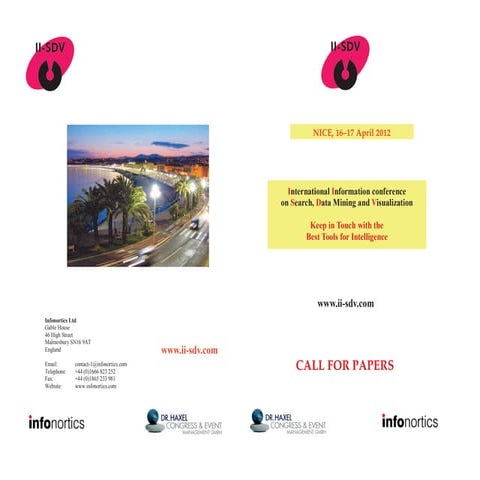 II-SDV Call for Papers - International Information Conference on Search, Data...