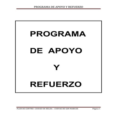 Ii 2  programa de apoyo y refuerzo.