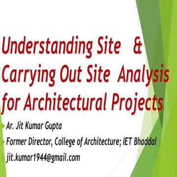 Site Planning and Site Analysis for Architectural Projects
