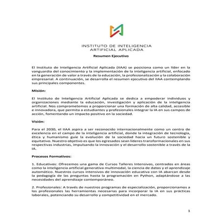 Instituto de Inteligencia Artificial Aplicada Cursos 2024