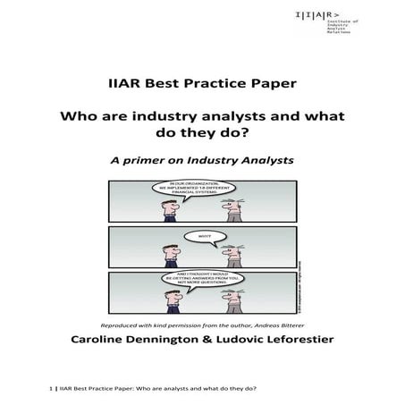 IIAR best practice primer paper: Who are industry analysts and what do they do?