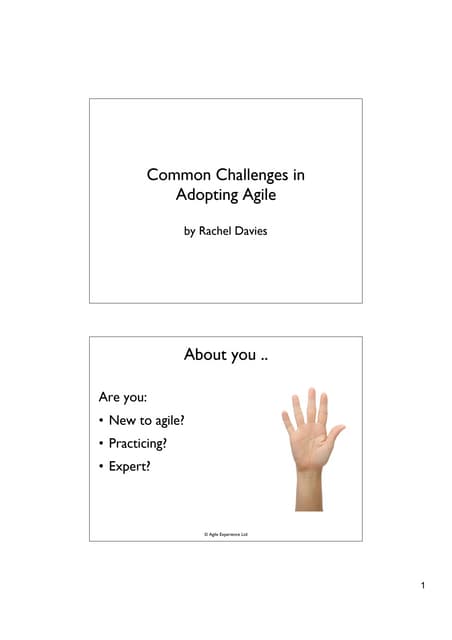 Common challenges in adopting Agile: IIBA Northampton event 23rd August 2011