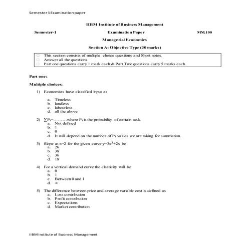 Iibm managerial economics