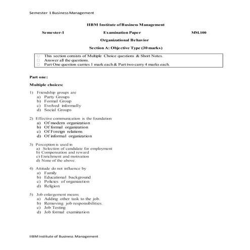 Iibm organisational behaviour