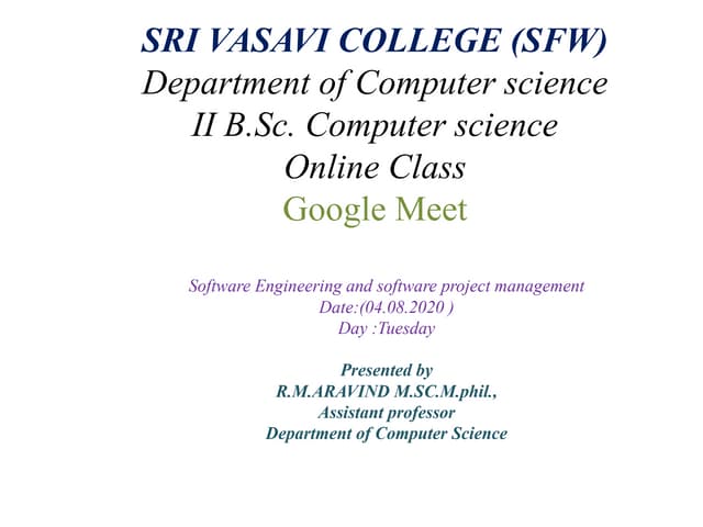 SOFTWARE ENGINEERING AND SOFTWARE PROJECT MANAGEMENT