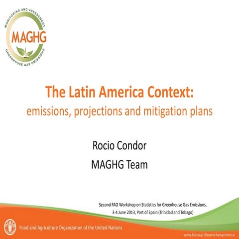 The Latin America Context: emissions, projections and mitigation plans