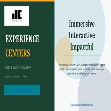 Immersive Experience Centers by IIC Lab: Nature, Culture & Innovation | PDF