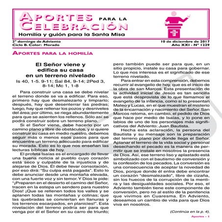 Ii domingo de adviento guión para la misa