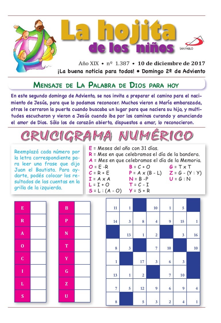 Ii Domingo De Adviento La Hojita De Los Ninos Ii Domingo De Adviento La Hojita De Los Ninos