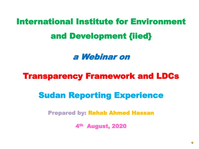 Sudan: what does the Paris Agreement’s transparency framework mean for LDCs?