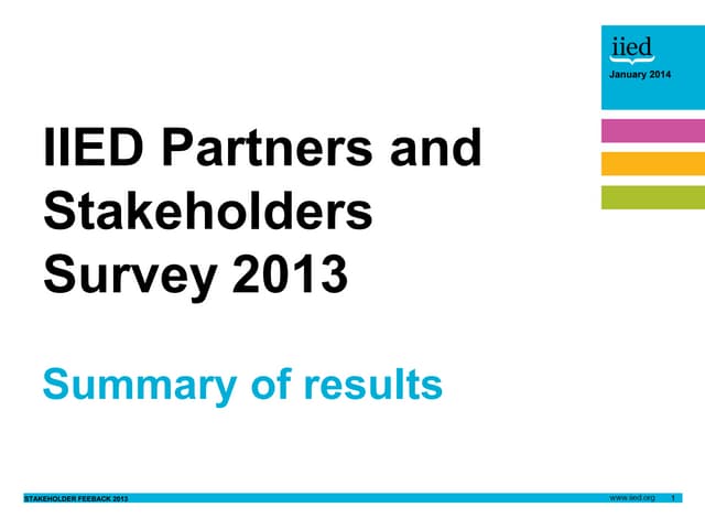 IIED stakeholder feedback 2013