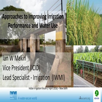 Approaches to Improving Irrigation Performance and Water Use