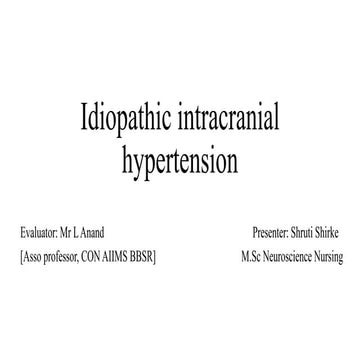 Idiopathic intracranial hypertension