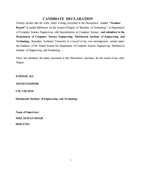 Candidate declaration on Google Glass