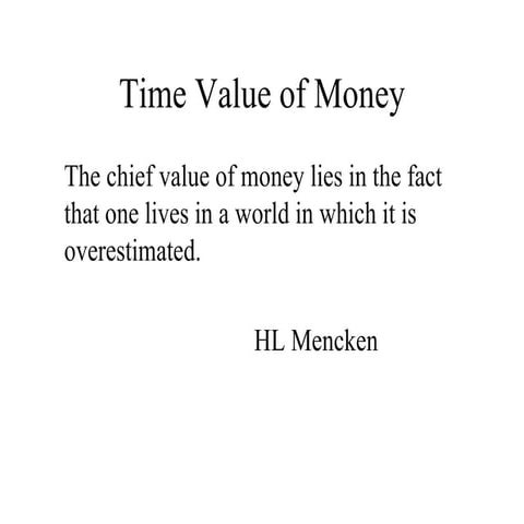 Iii  A Time Value Of Money