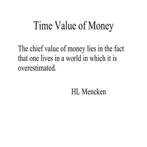 Iii  A Time Value Of Money