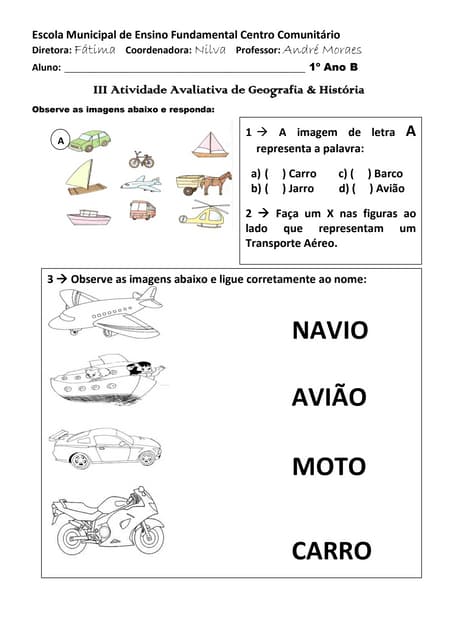 III Atividade Avaliatíva de Geo e H...
