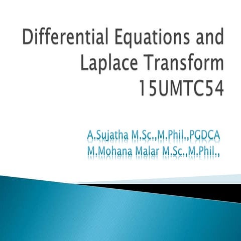 Differential equation and Laplace transform