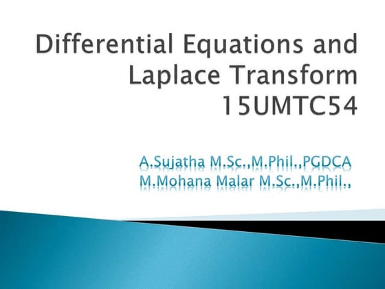 Differential equation and Laplace transform