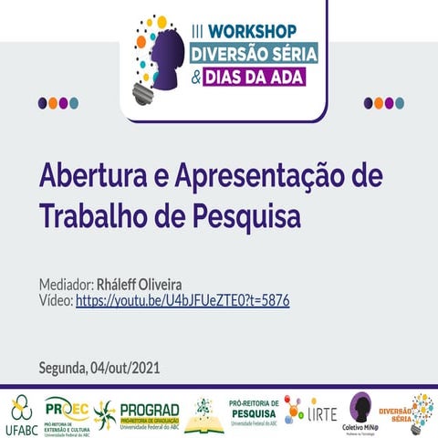 III WS DS & DA - Sessão I - seg 