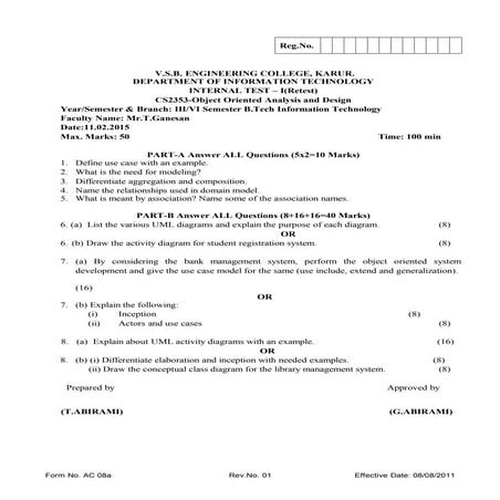 Iii it internal i ooad retest qp