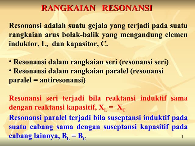 Rangkaian Listrik Resonansi