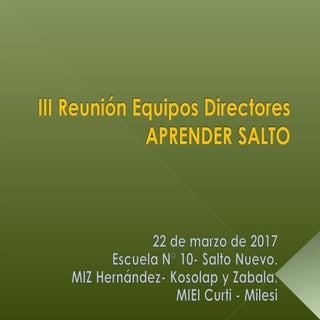 Iii reunión equipos directores apre...