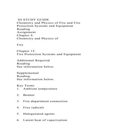  III STUDY GUIDEChemistry and Physics of Fire and FireProtecti.docx